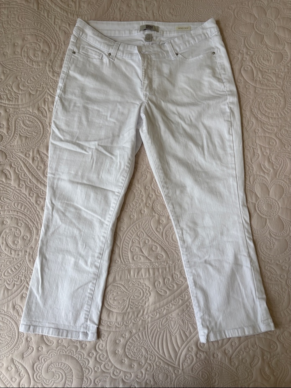 Vintage America White Cropped Jeans